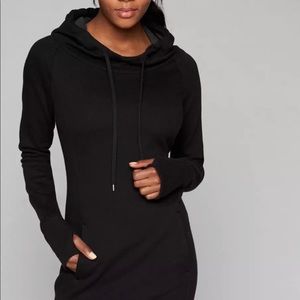 ATHLETA BLACK LONG SLEEVE HAYES HOODIE DRESS